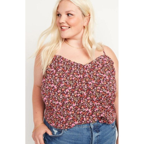 NEW OLD NAVY Women’s Slight V Neck Floral Cami Blouse (Size 4X) - Picture 1 of 9